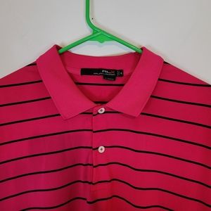 RLX ralph lauren mens golf polo pink striped size XL